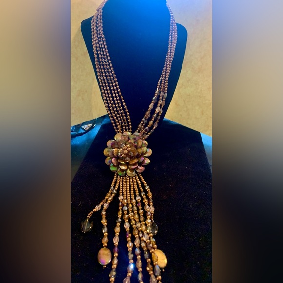 Joan Rivers vintage large flower statement necklace - Picture 3 of 10